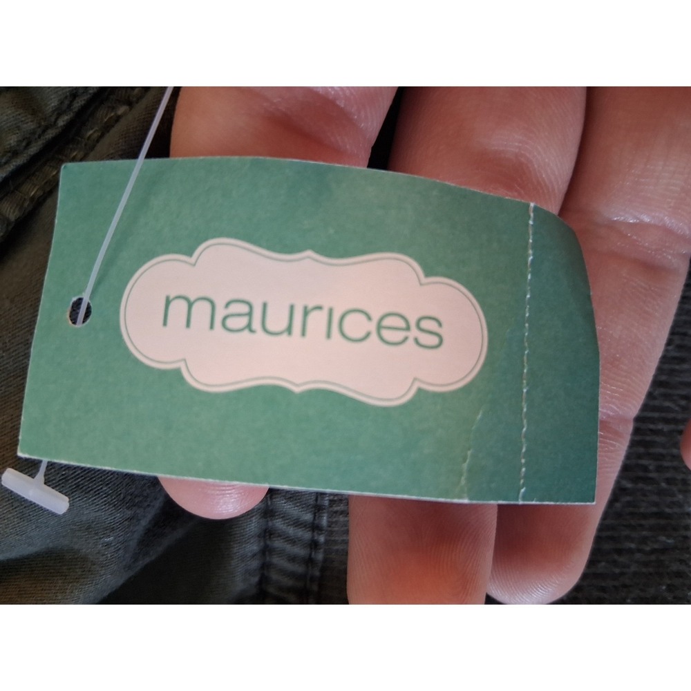 Utility Maurices Cargo Capri Pants Womens size 3x Olive Green Elastic Waist‎ - Picture 7 of 11